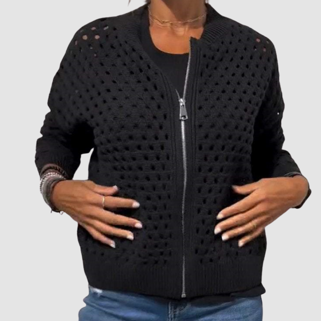 Auriane | Cardigan Ajouré in Maglia Morbida