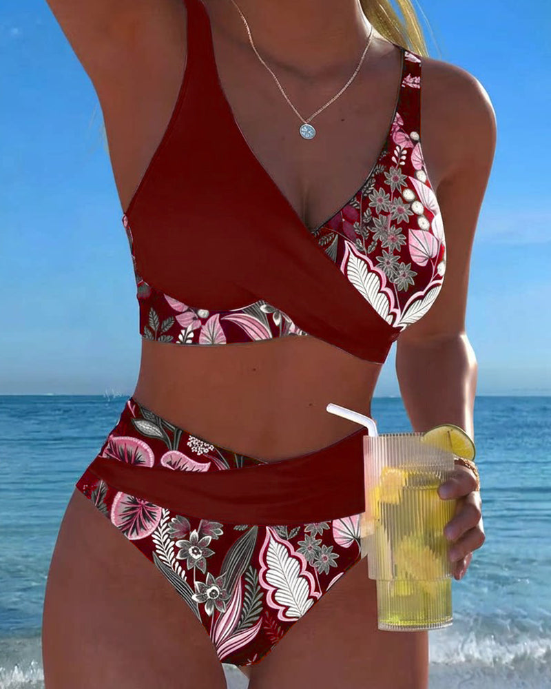 Bikini Contrasto Colore Moda Floreale