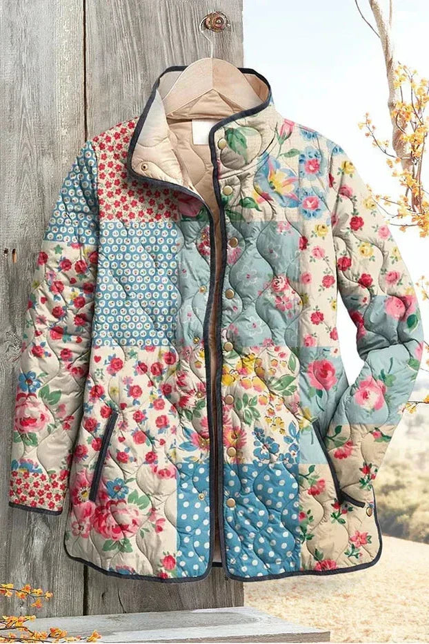Karoline™ | Giacca trapuntata in patchwork floreale