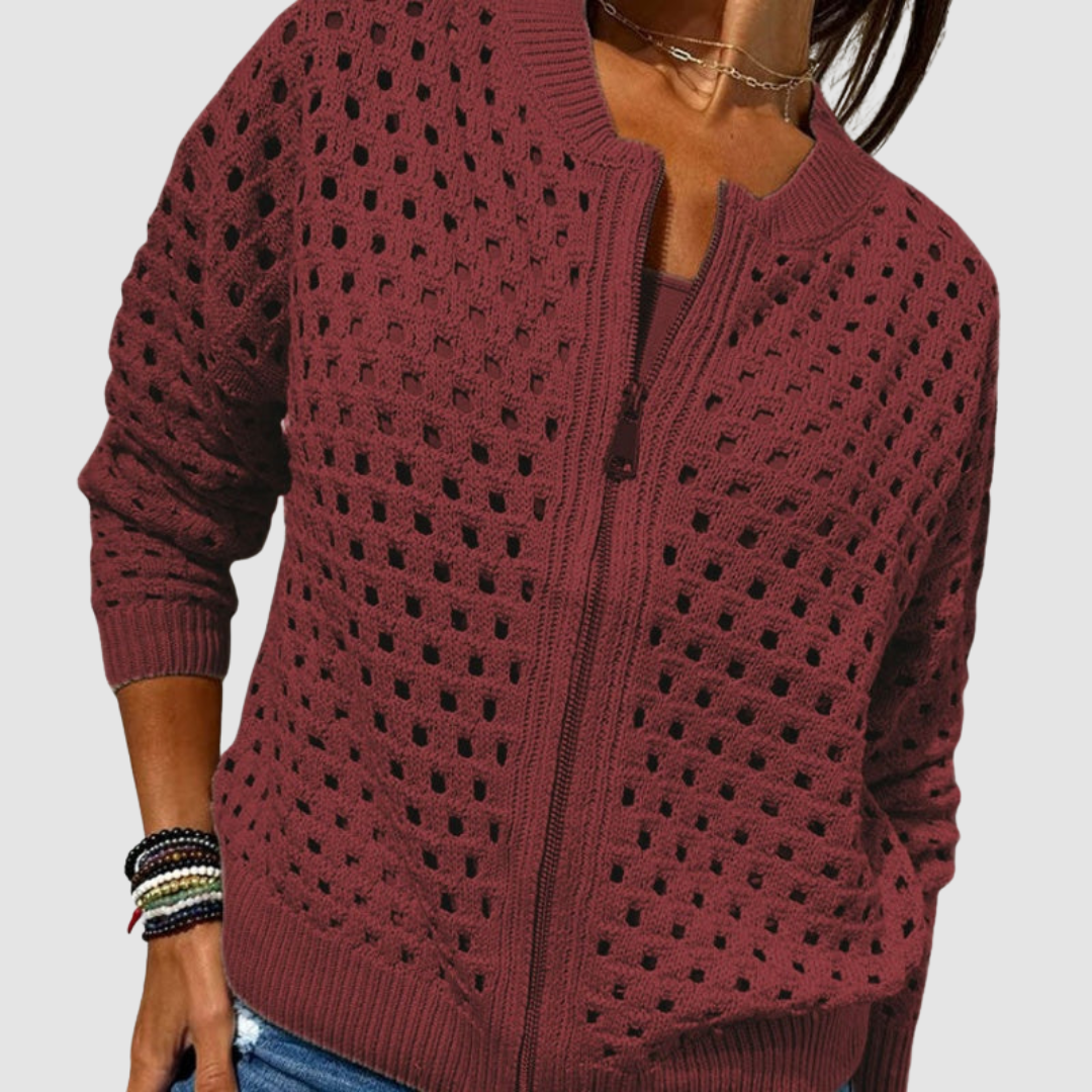 Auriane | Cardigan Ajouré in Maglia Morbida