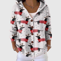 Cardigan Komfort con cappuccio in maglia