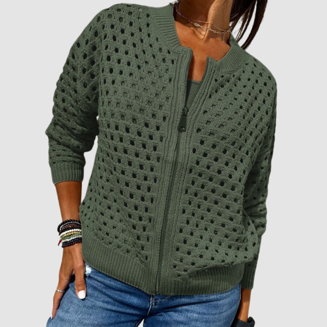 Auriane | Cardigan Ajouré in Maglia Morbida