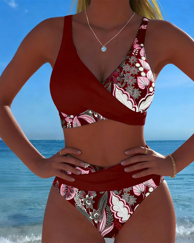 Bikini Contrasto Colore Moda Floreale