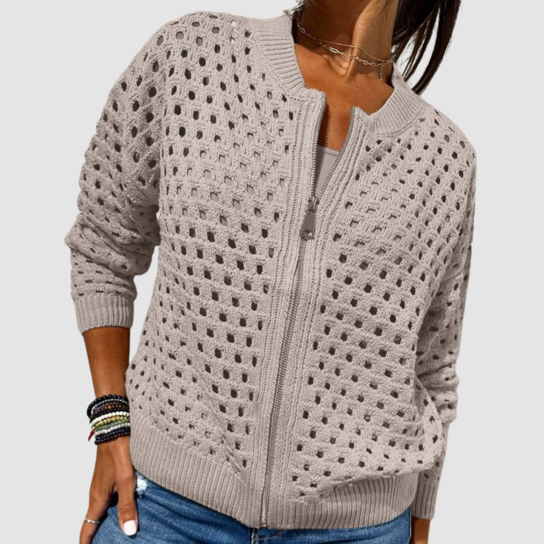 Auriane | Cardigan Ajouré in Maglia Morbida