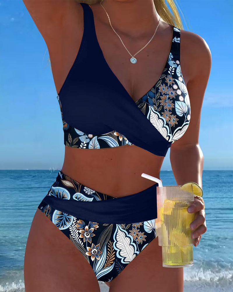Bikini Contrasto Colore Moda Floreale