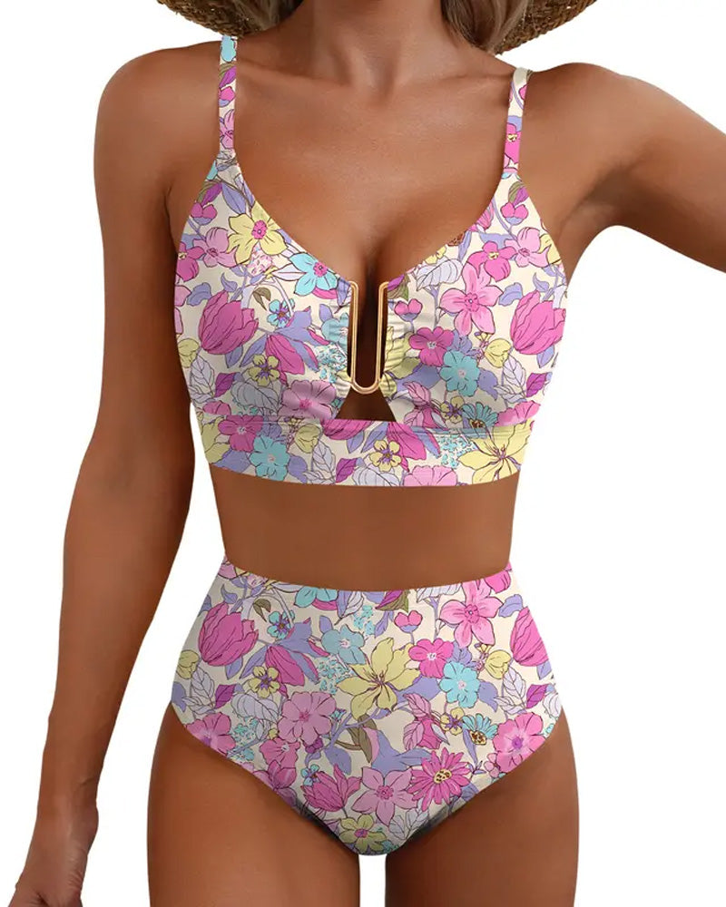 Bikini con Fibbia Metallica Quadrata