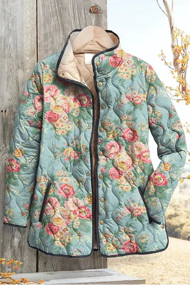 Nadja™ | Giacca trapuntata con rose su menta