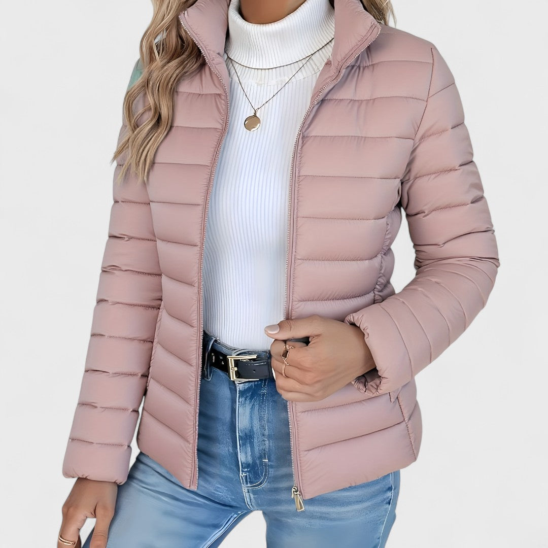 Philipa - Elegante giacca lunga con collo alto