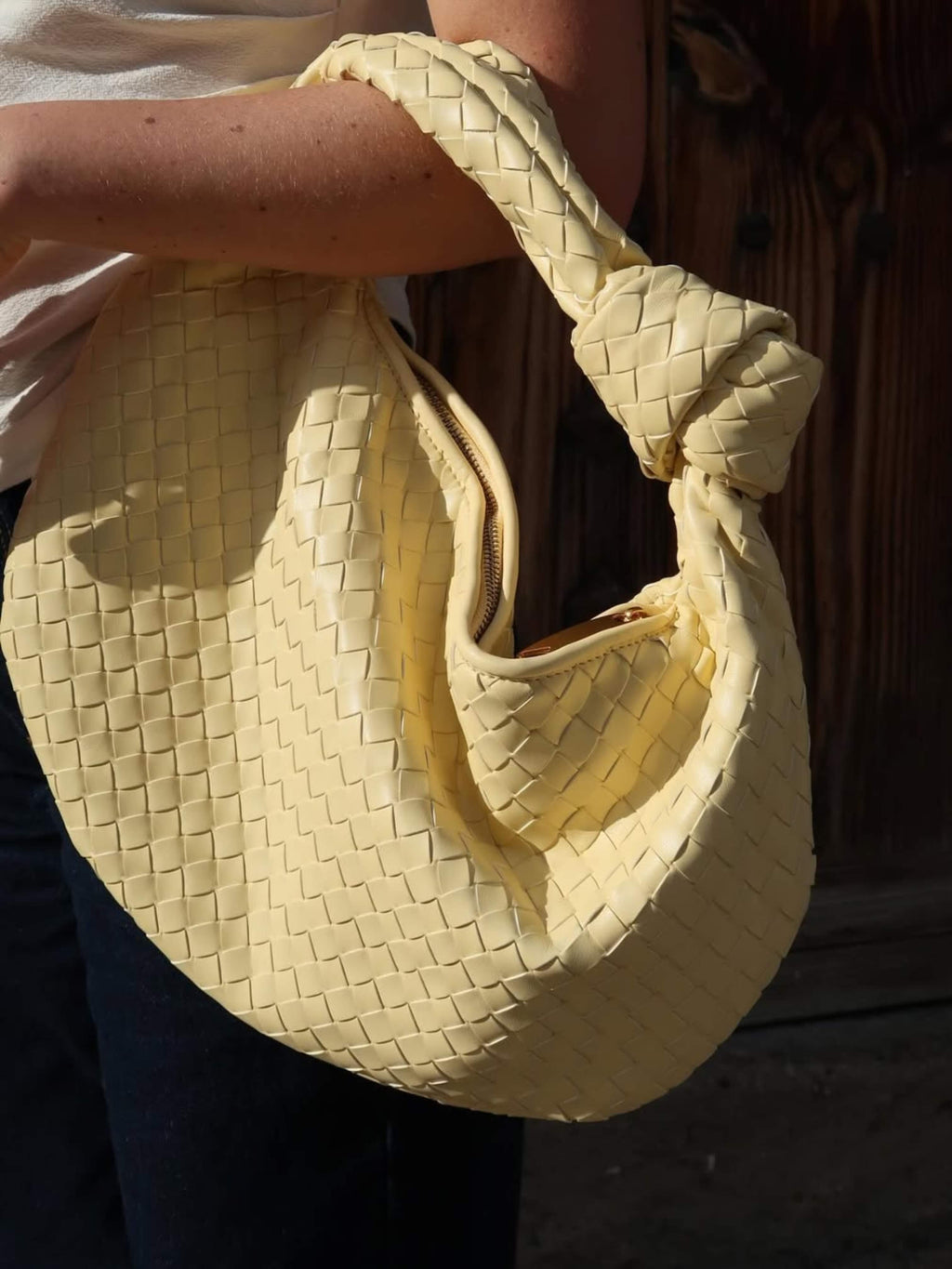 Giselle | Borsa a Spalla Media Intrecciata con Nodo