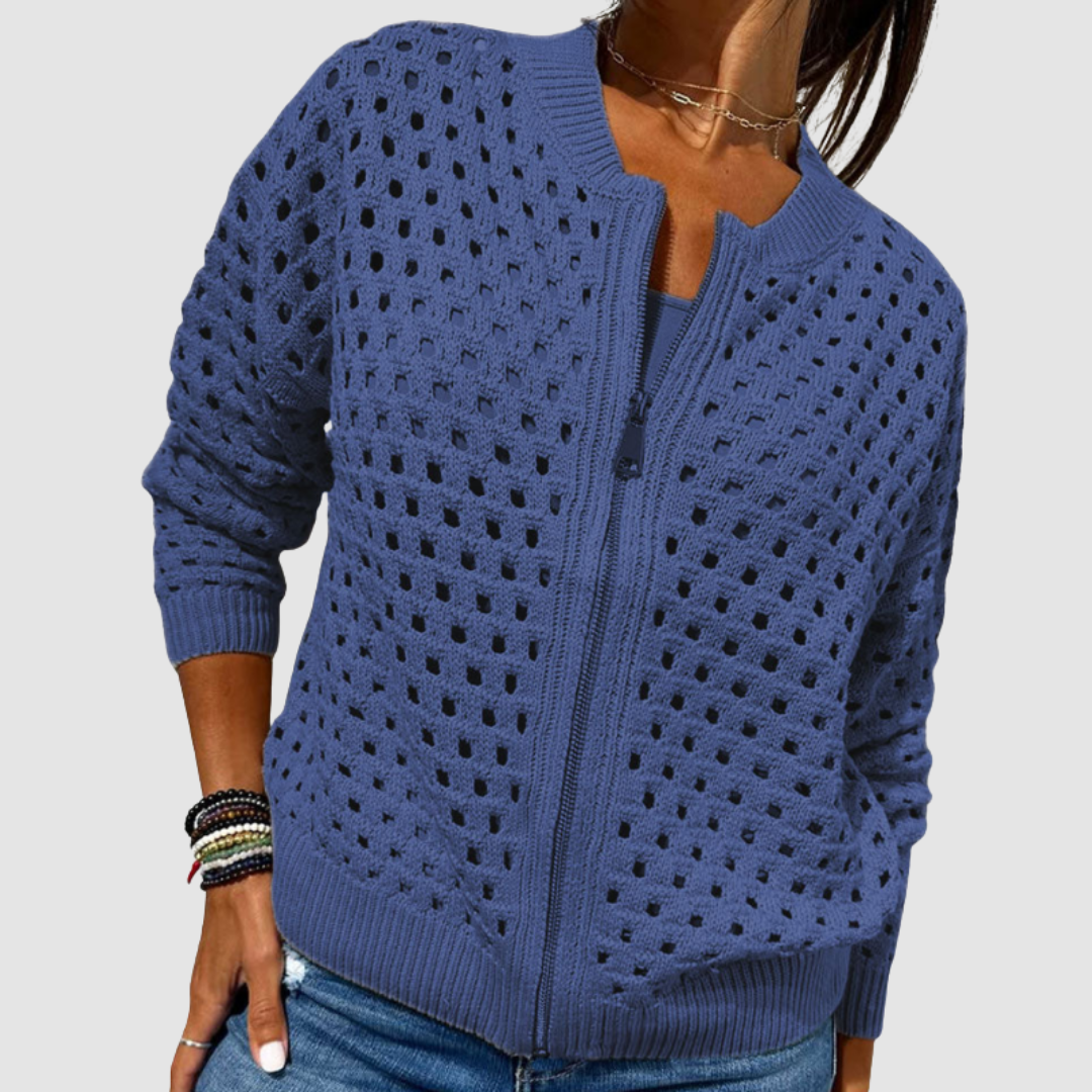 Auriane | Cardigan Ajouré in Maglia Morbida