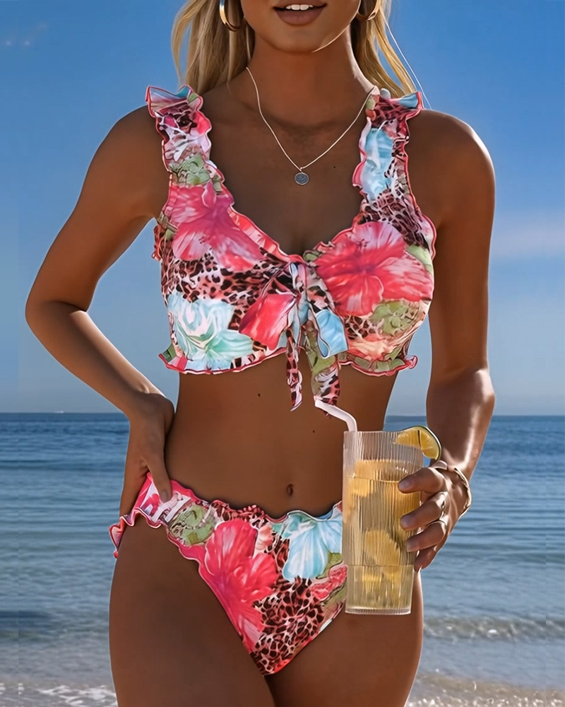 Bikini Floreale Leopardo Patchwork