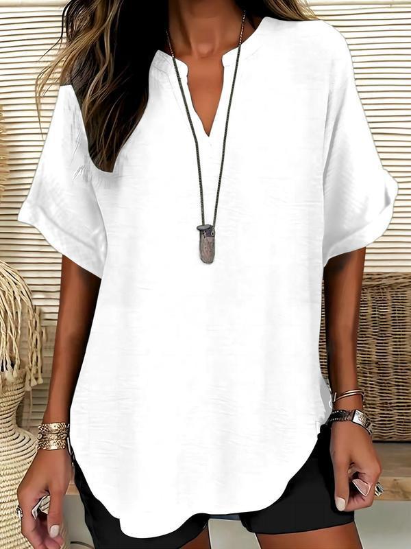 Sabrina™ - Top a manica corta, di taglio largo e colore uniforme