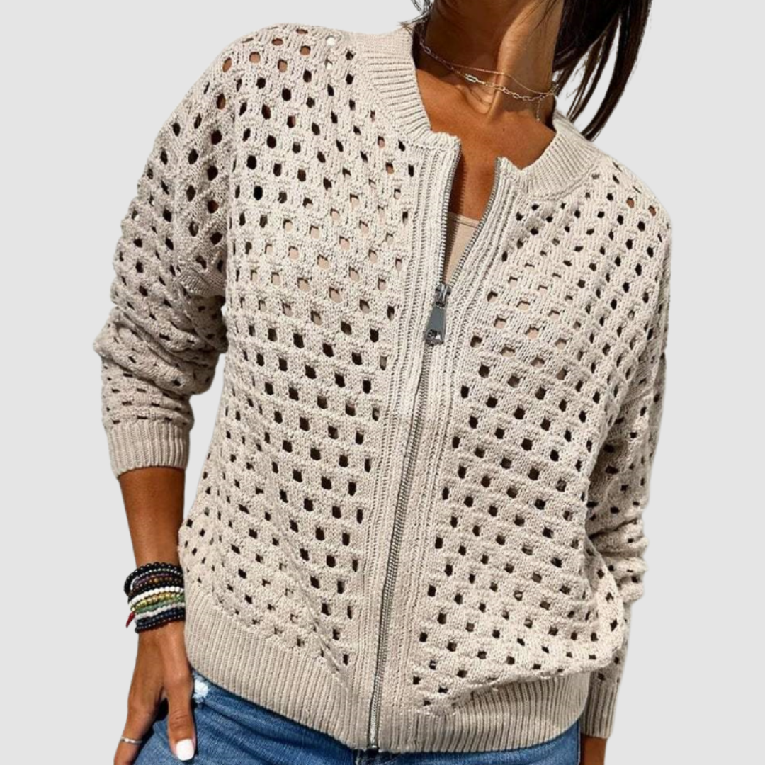 Auriane | Cardigan Ajouré in Maglia Morbida