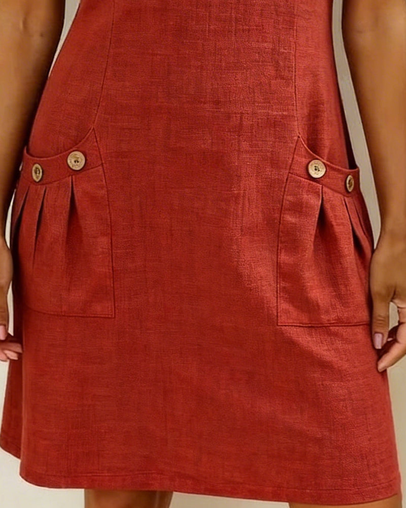 Azahar | Vestito casual in cotone con zip e tasche