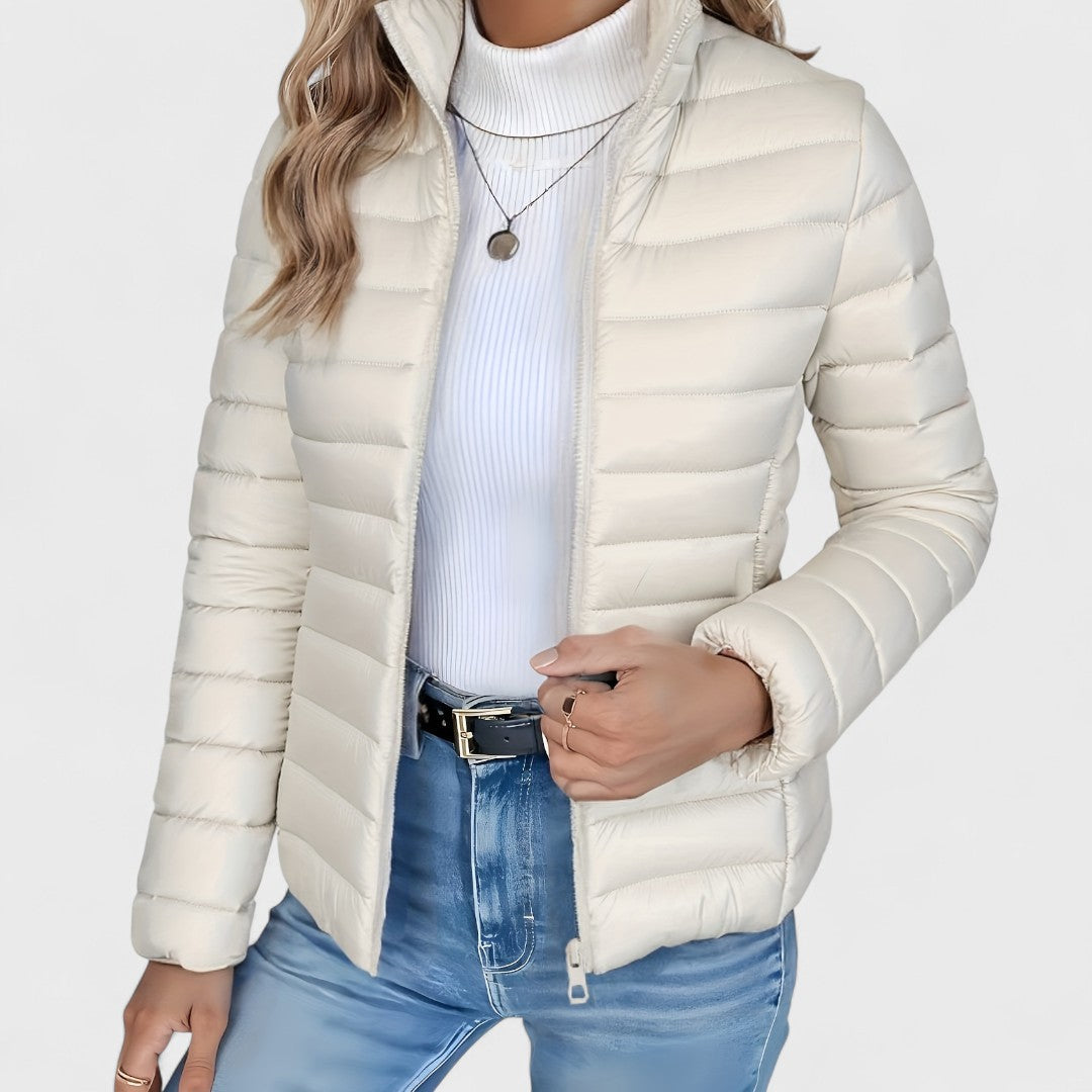 Philipa - Elegante giacca lunga con collo alto