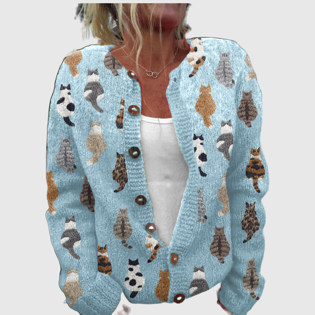 Charlotte™ | Cardigan con stampa di gatti