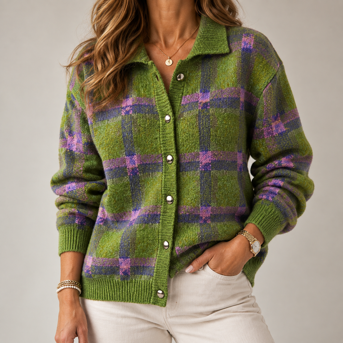 Madalena | Cardigan a quadri