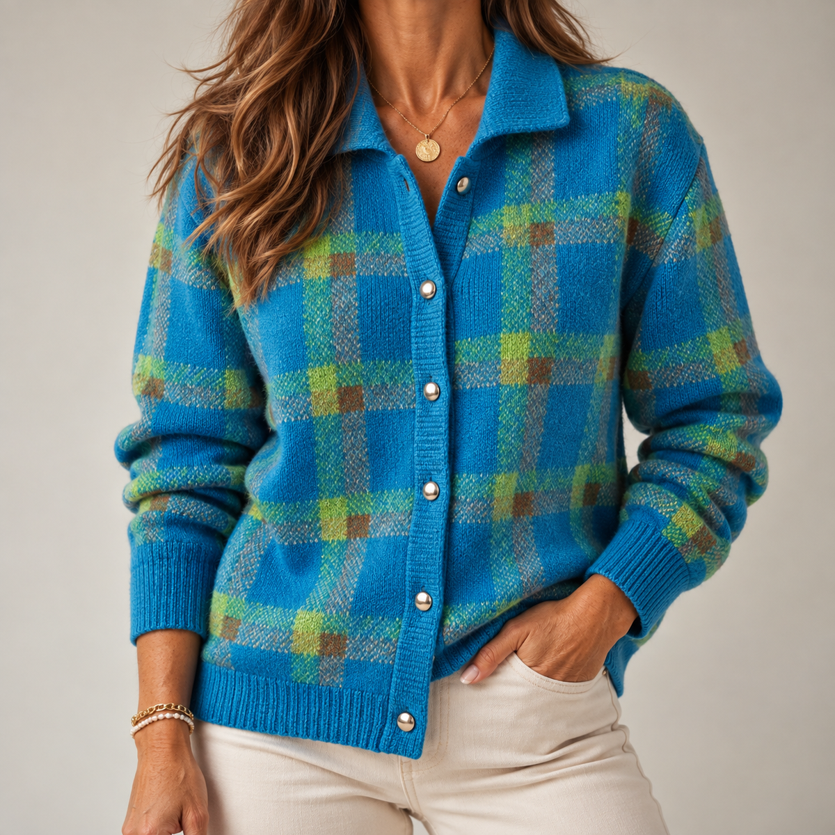 Madalena | Cardigan a quadri