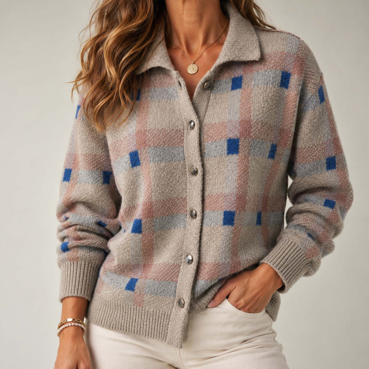Madalena | Cardigan a quadri