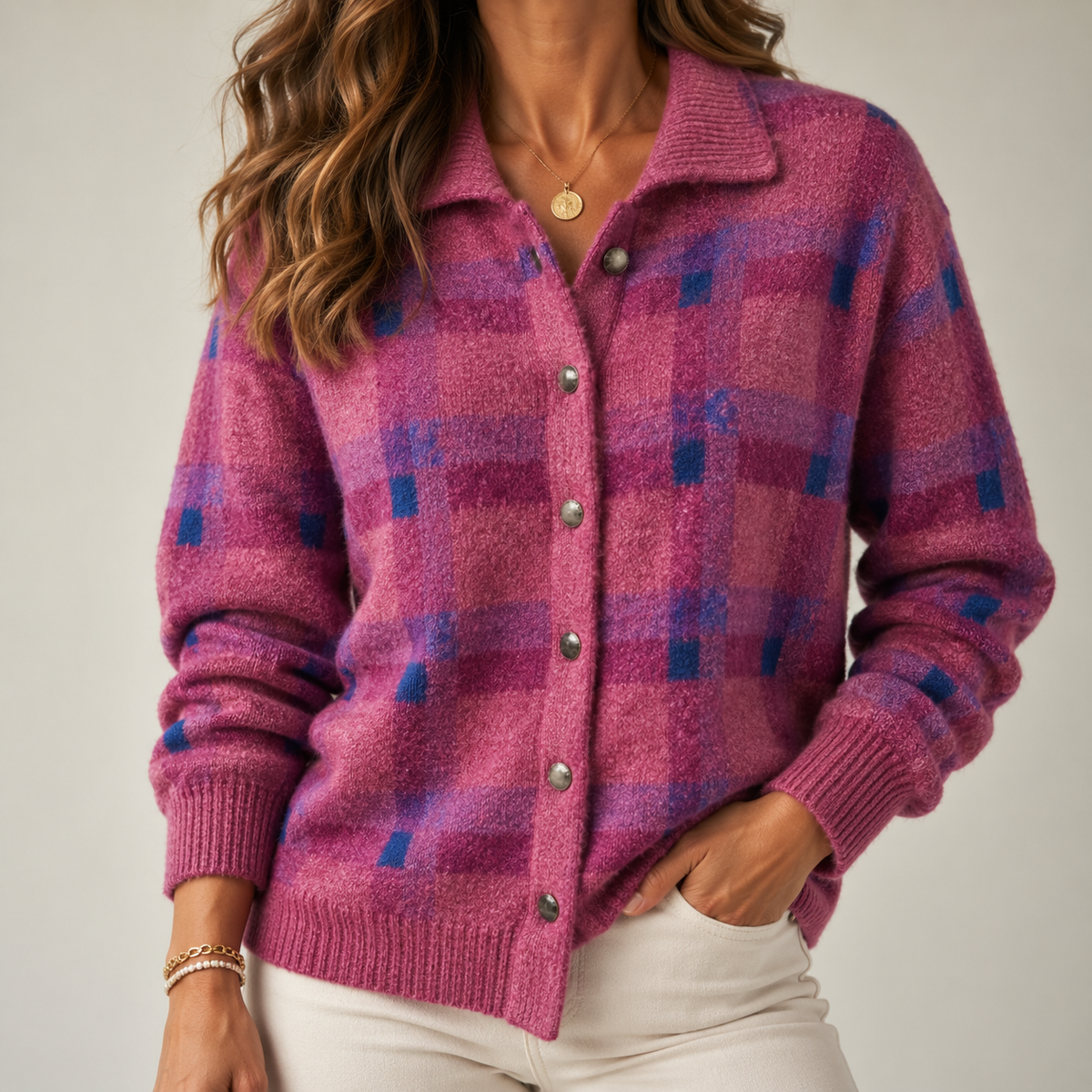 Madalena | Cardigan a quadri