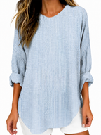 Valentina - Blusa Elegante a Righe con Maniche Arrotolate