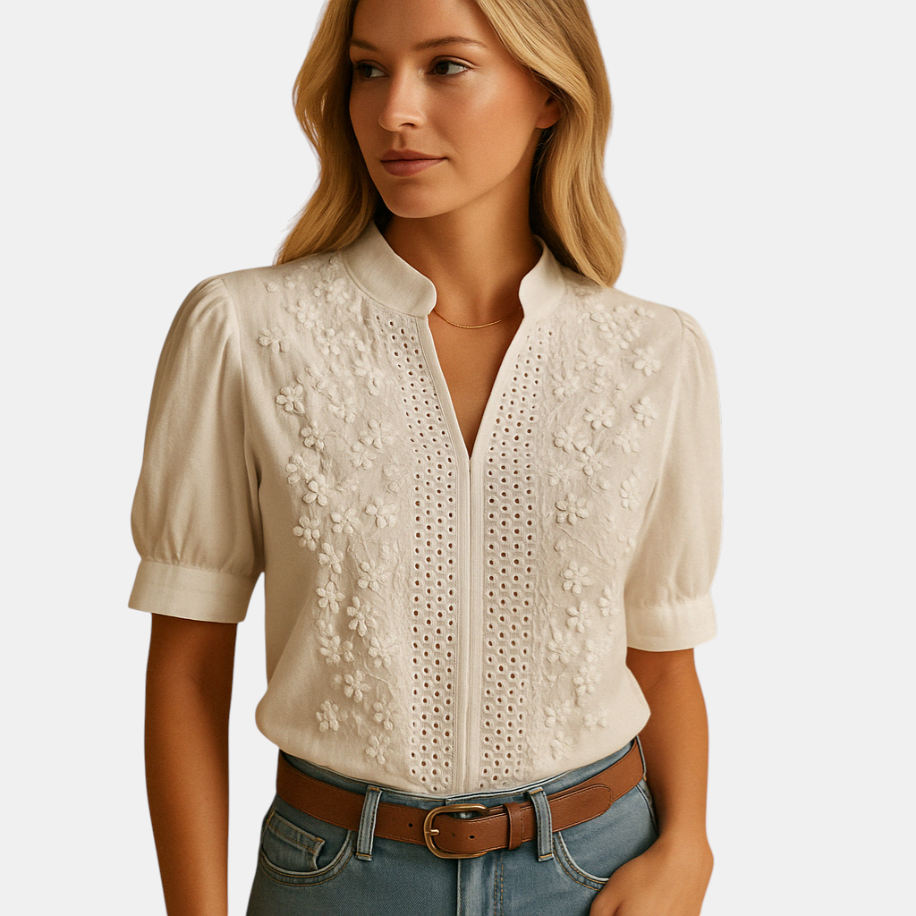 Elvira™- Blusa bianca alla moda per donne