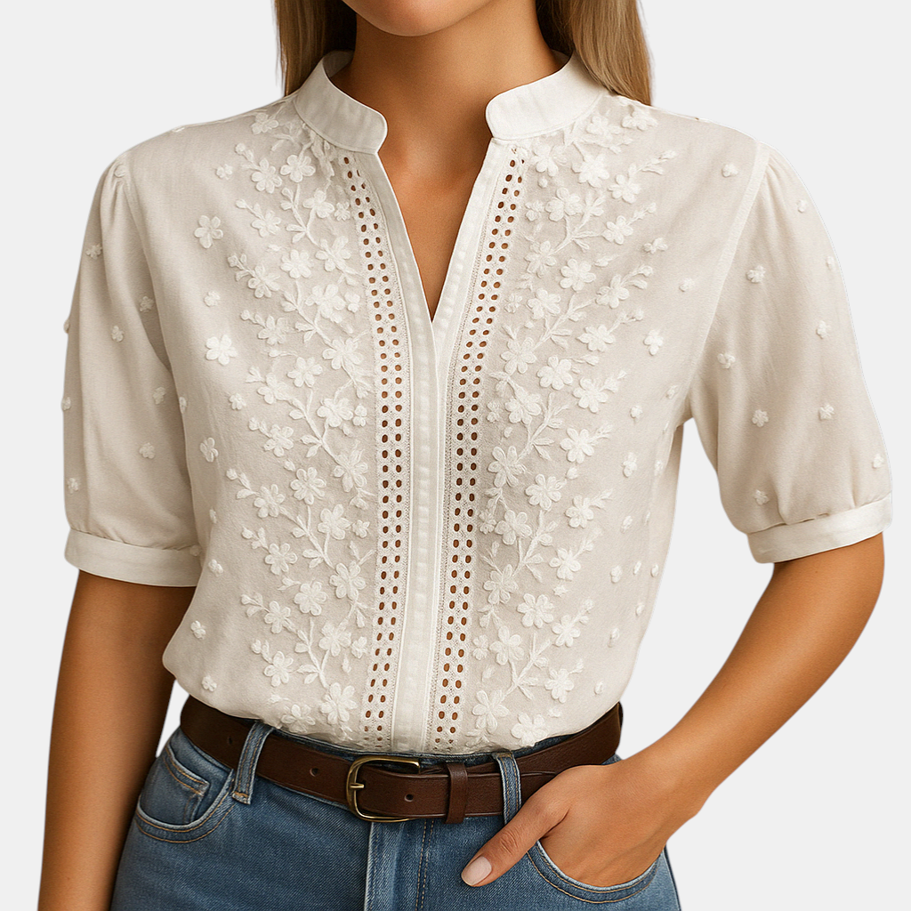 Elvira™- Blusa bianca alla moda per donne