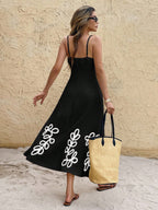 Abito da donna vintage con schiena scoperta e spalline sottili, per vacanze e tempo libero, stile da viaggio per il mercato transfrontaliero Europa-America-Asia