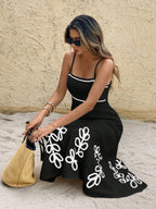 Abito da donna vintage con schiena scoperta e spalline sottili, per vacanze e tempo libero, stile da viaggio per il mercato transfrontaliero Europa-America-Asia
