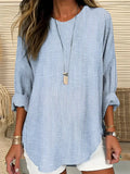 Valentina - Blusa Elegante a Righe con Maniche Arrotolate