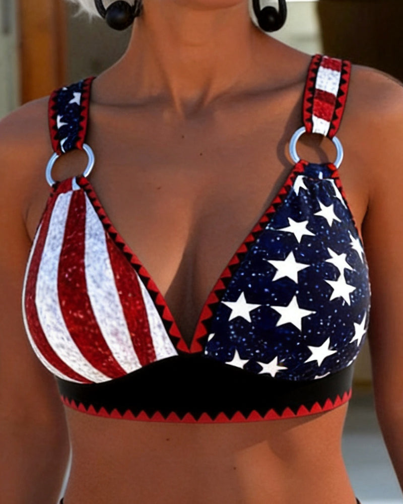 Bikini a Vita Alta Stampato
