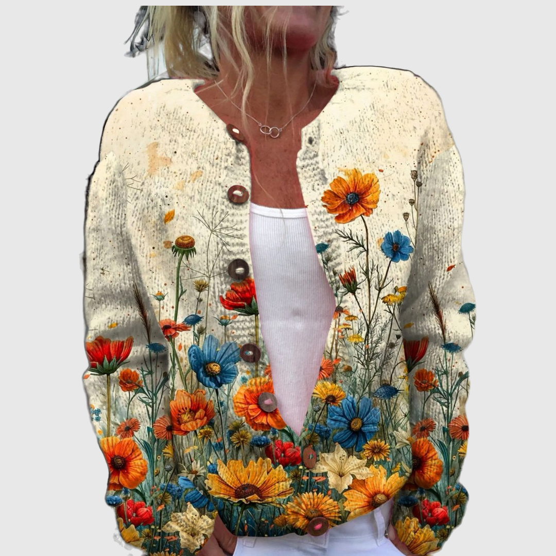 Renate™ | Cardigan con Fiori di Campo