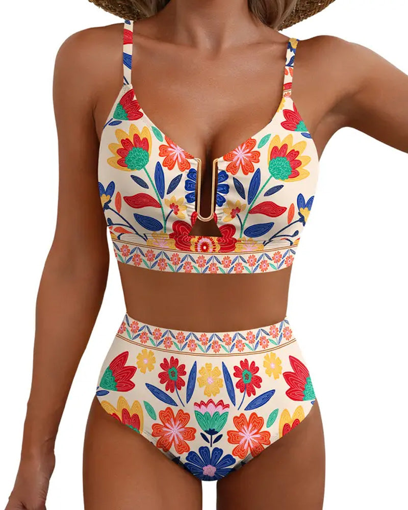 Bikini con Fibbia Metallica Quadrata