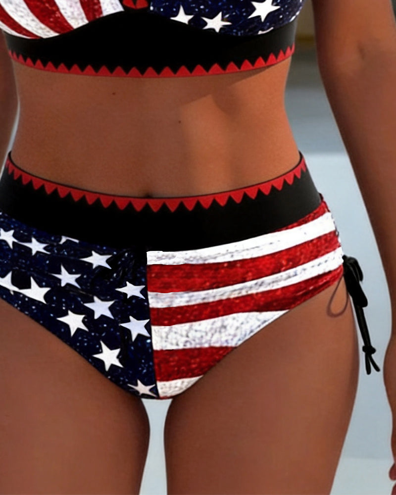 Bikini a Vita Alta Stampato