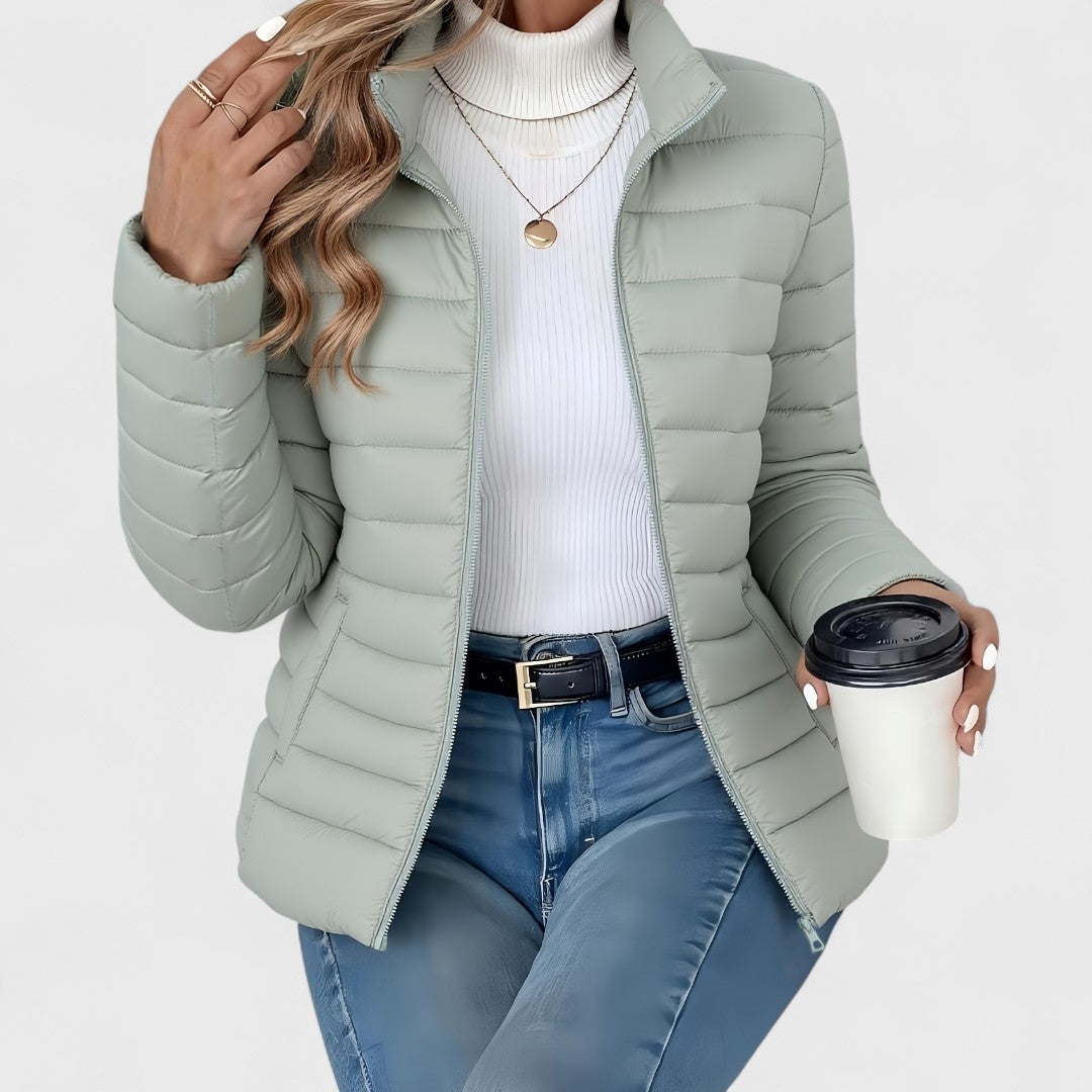 Philipa - Elegante giacca lunga con collo alto