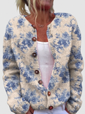 Ingrid™ | Cardigan con fiori blu