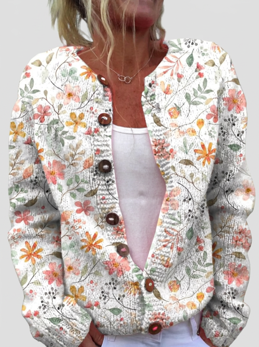 Greta™ | Cardigan con rami fioriti