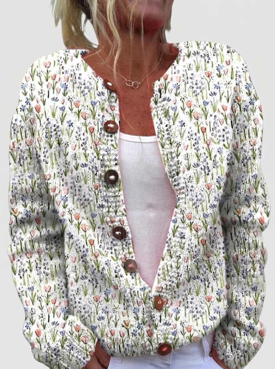 Ursula™ | Cardigan con delicati fiori selvatici