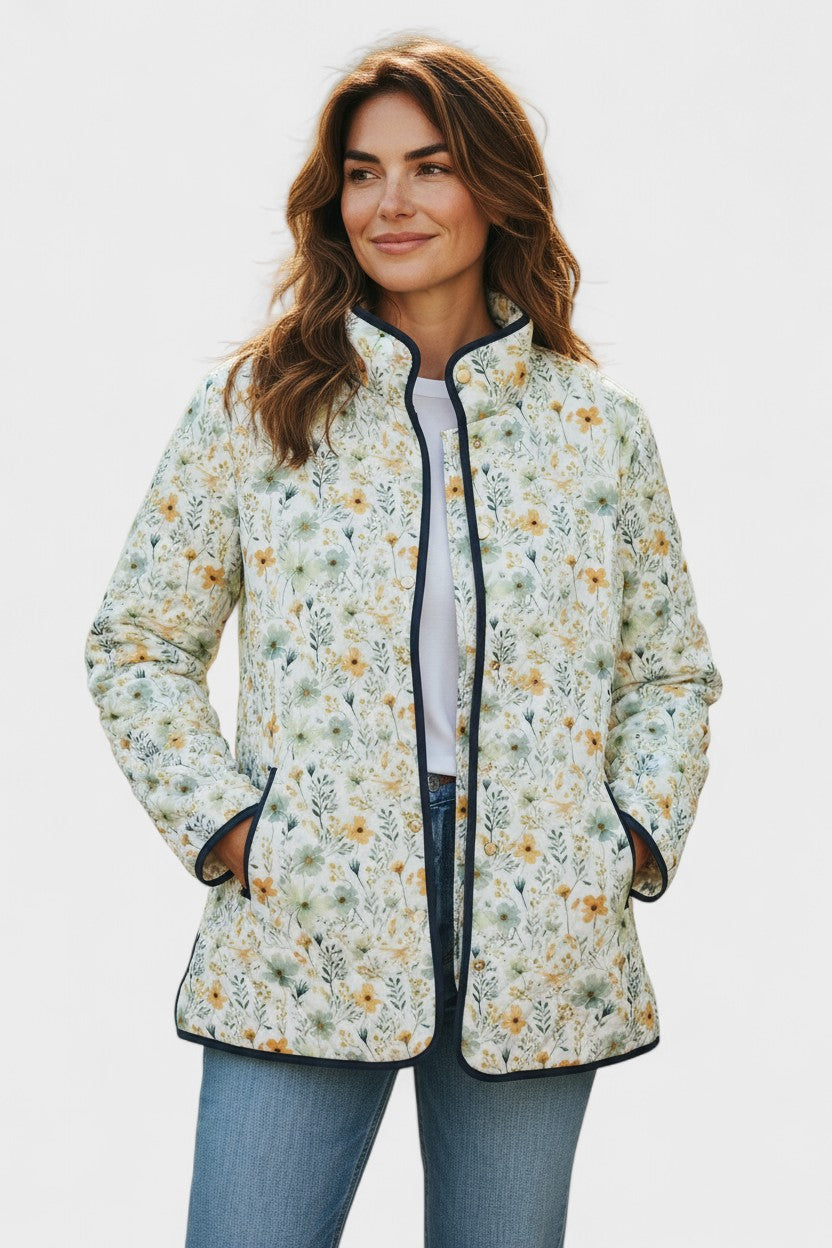 Waltraud™ | Giacca trapuntata con fiori sparsi