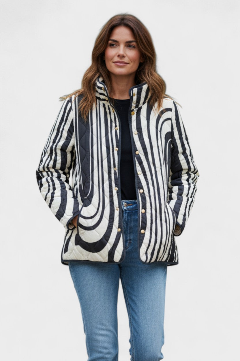 Hanne™ | Giacca trapuntata a motivo zebra