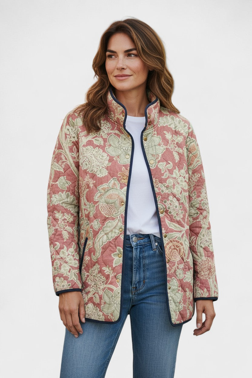 Annika™ | Giacca trapuntata con ornamenti in rosa antico