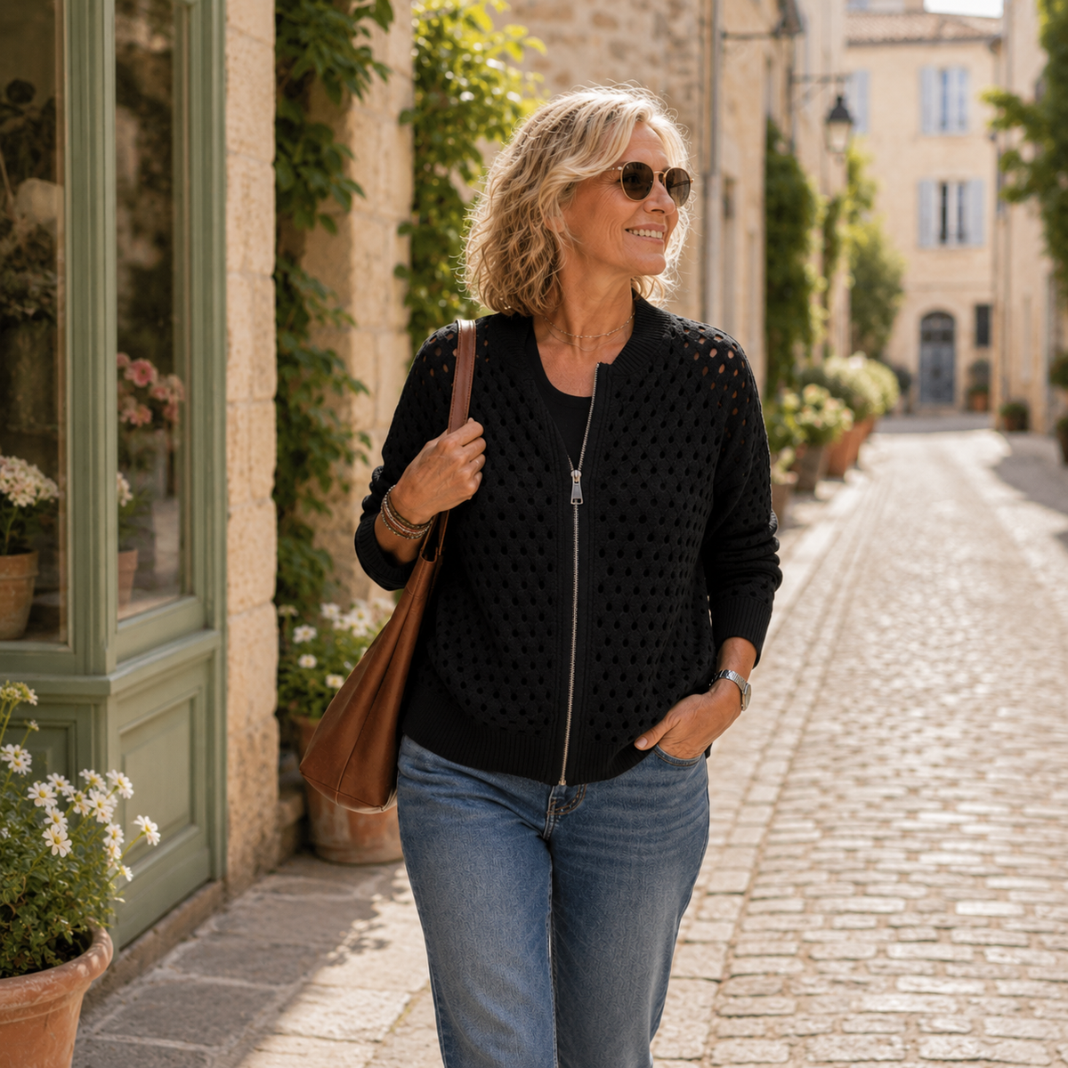 Auriane | Cardigan Ajouré in Maglia Morbida