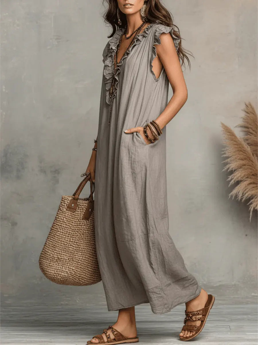 Amelia™- Abito Lungo Elegante con Volant
