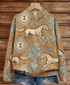 Beate™ | Cardigan con cavalli e cactus