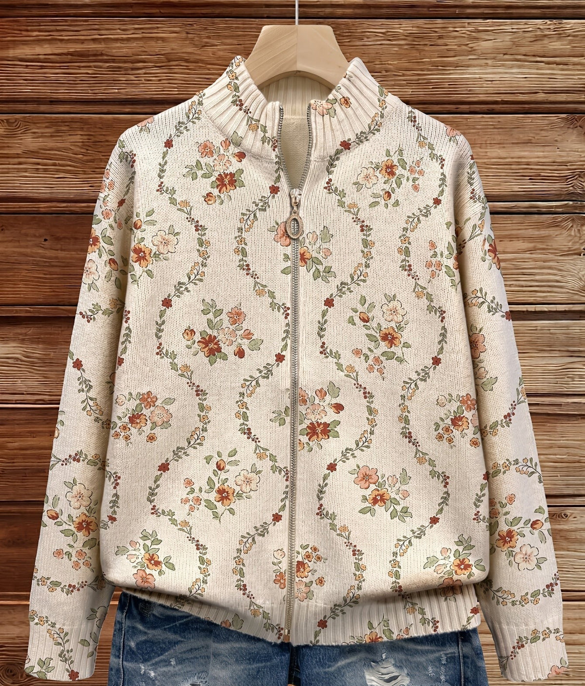 Hannelore™ | Cardigan con delicate viti fiorite