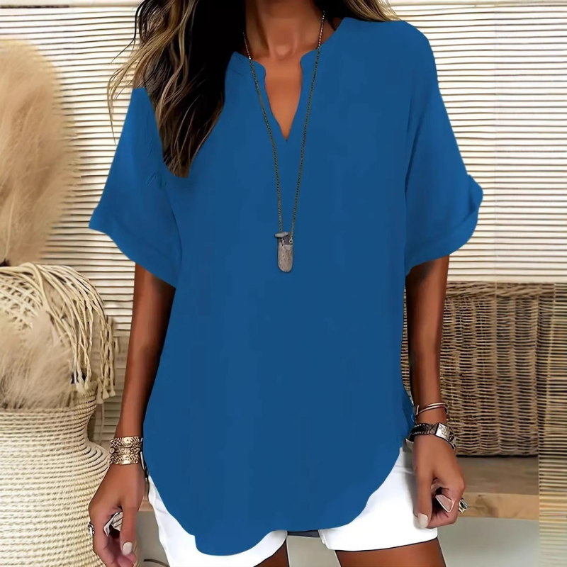 Sabrina™ - Top a manica corta, di taglio largo e colore uniforme
