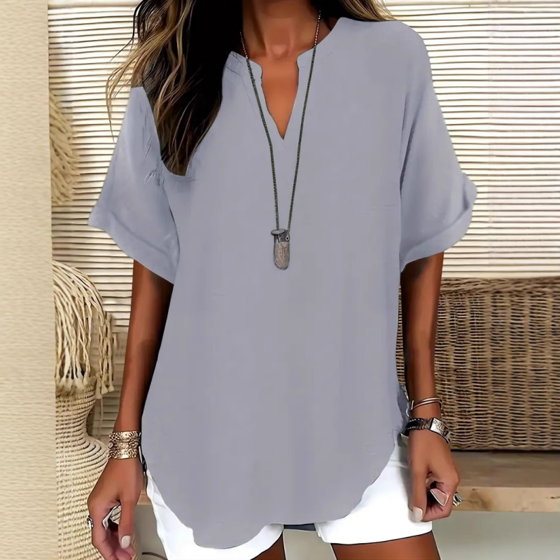 Sabrina™ - Top a manica corta, di taglio largo e colore uniforme