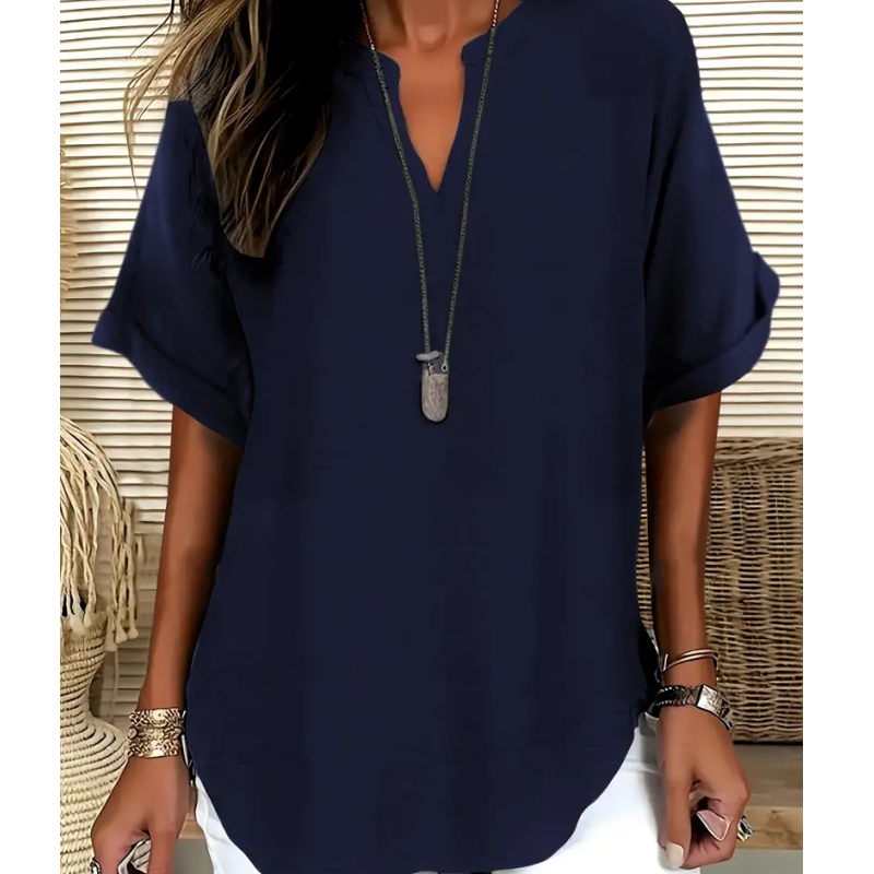 Sabrina™ - Top a manica corta, di taglio largo e colore uniforme