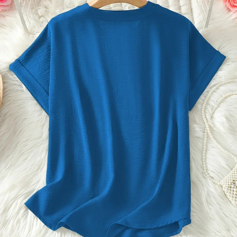 Sabrina™ - Top a manica corta, di taglio largo e colore uniforme