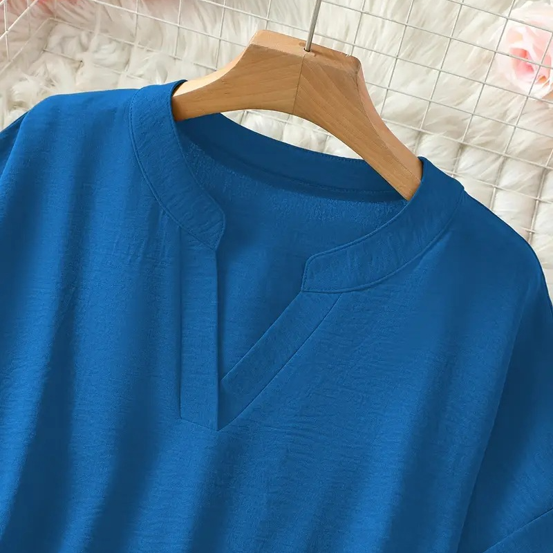 Sabrina™ - Top a manica corta, di taglio largo e colore uniforme